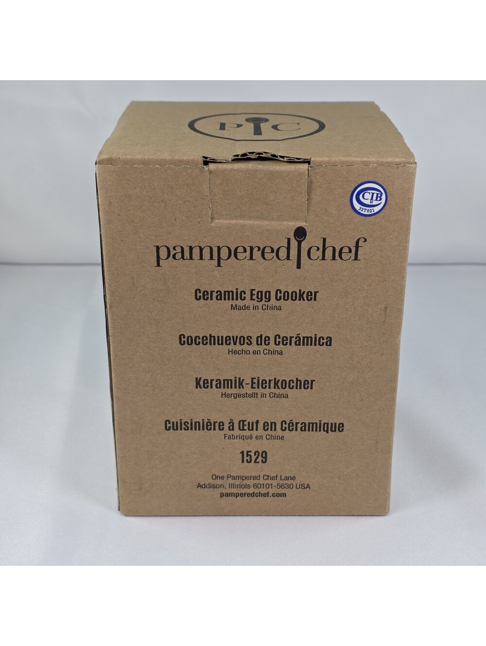 Pampered Chef Ceramic Microwave Egg Cooker W/Lid & Silicone Sleeve #1529 New